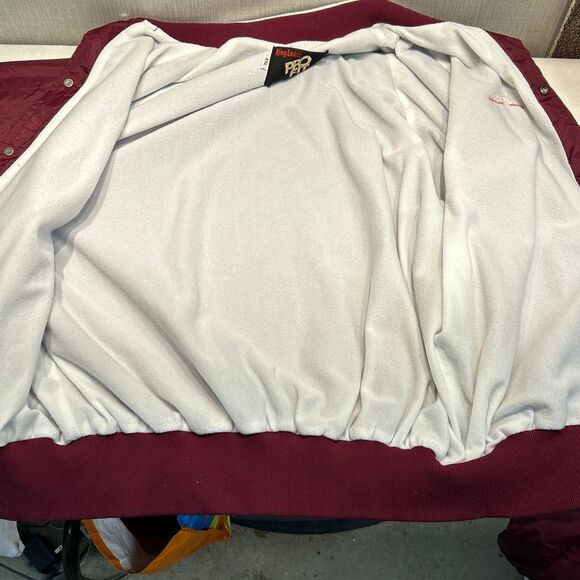 Vtg Dr Pepper Bomber Jacket Sz XXL King Louis Profit Snap Button Front Maroon Va - Picture 7 of 11